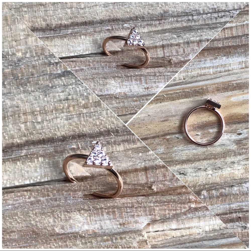 Rose Gold Triangle Nose Ring / Cartilage Hoop
